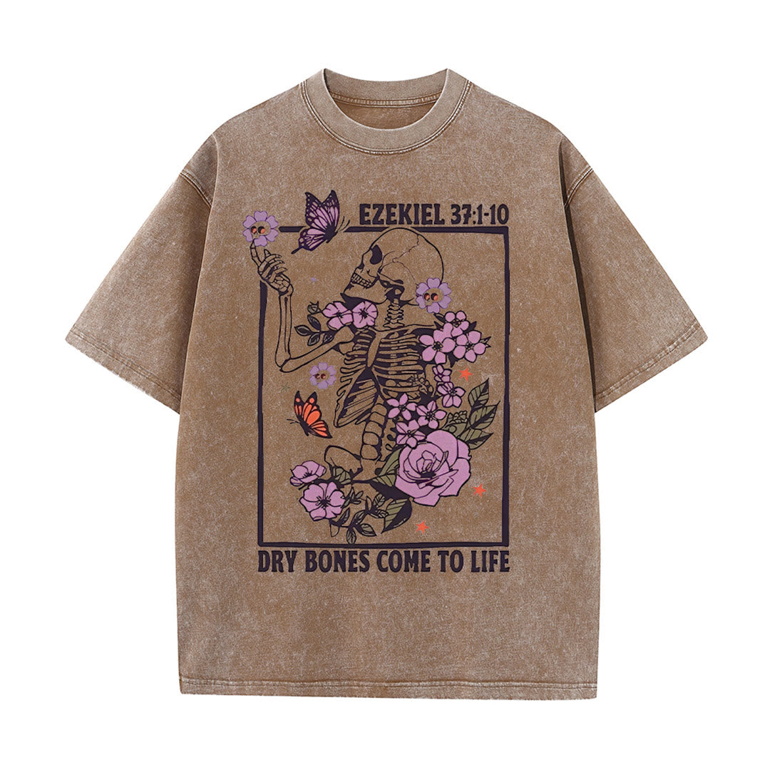 Christianartworkshop Dry Bones Come To Life Unisex Washed T-shirt - Coffee - 5XL - image 7