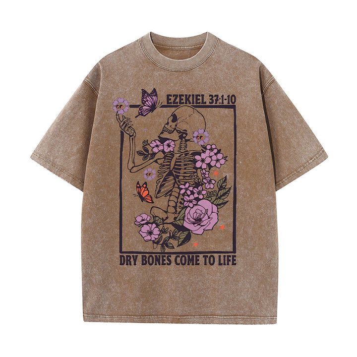 Christianartworkshop Dry Bones Come To Life Unisex Washed T-shirt - Coffee - 5XL - image 7