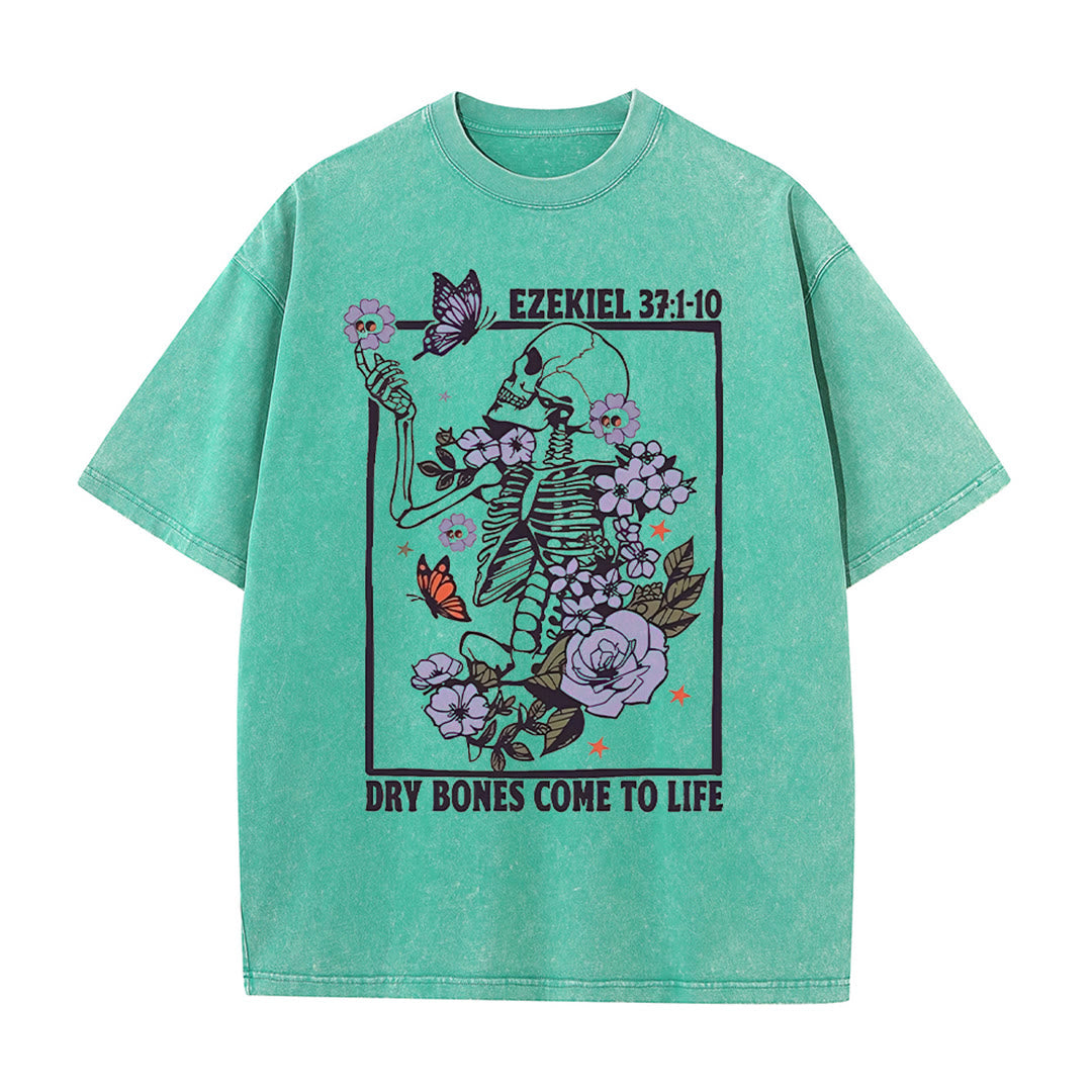 Christianartworkshop Dry Bones Come To Life Unisex Washed T-shirt - Green - 5XL - image 6