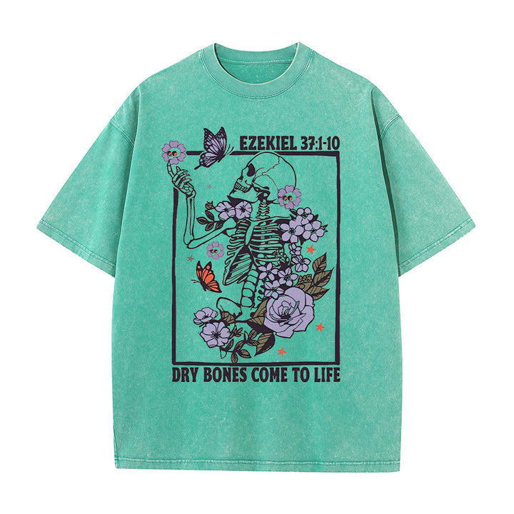 Christianartworkshop Dry Bones Come To Life Unisex Washed T-shirt - Green - 5XL - image 6