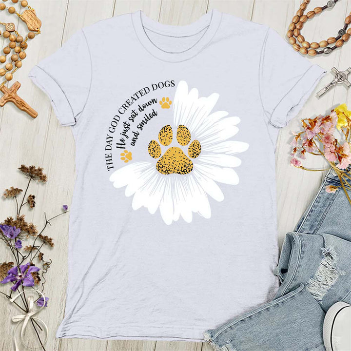 Christianartworkshop The Day God Made Dogs Women's T-shirt - White - 4XL - image 1