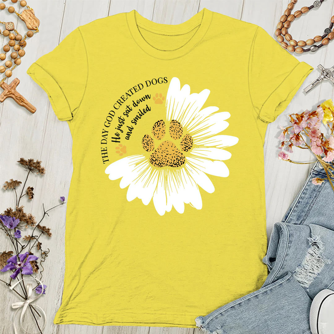Christianartworkshop The Day God Made Dogs Women's T-shirt - Yellow - 4XL - image 6