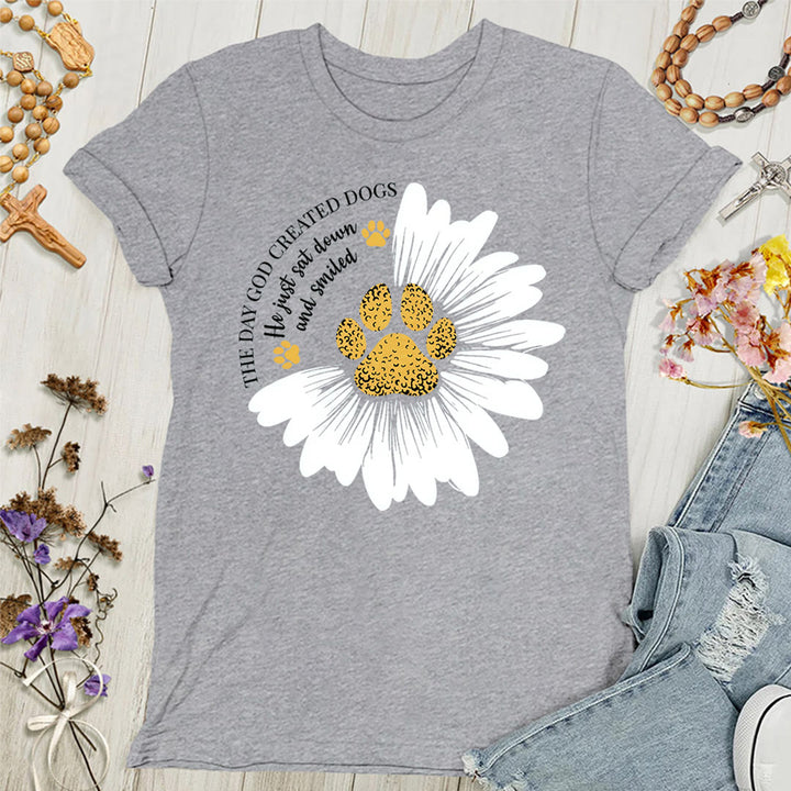 Christianartworkshop The Day God Made Dogs Women's T-shirt - Grey - 4XL - image 3
