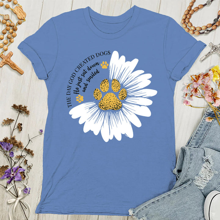 Christianartworkshop The Day God Made Dogs Women's T-shirt - Blue - 4XL - image 5