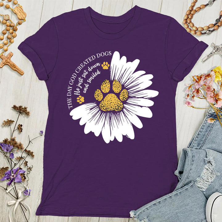 Christianartworkshop The Day God Made Dogs Women's T-shirt - Purple - 4XL - image 8