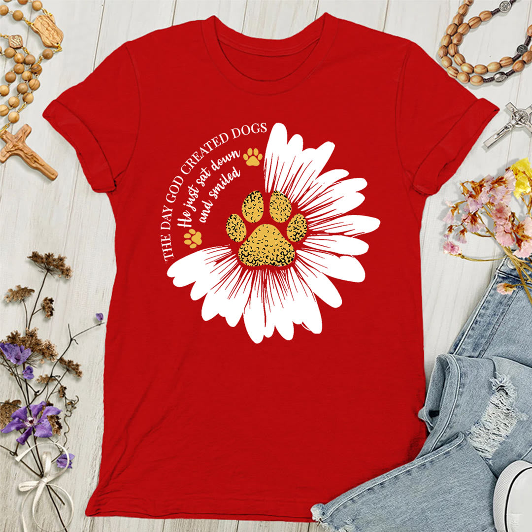 Christianartworkshop The Day God Made Dogs Women's T-shirt - Red - 4XL - image 10