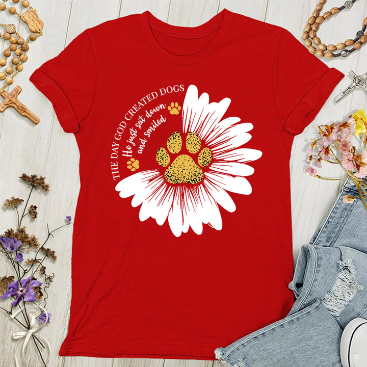 Christianartworkshop The Day God Made Dogs Women's T-shirt - Red - 4XL - image 10