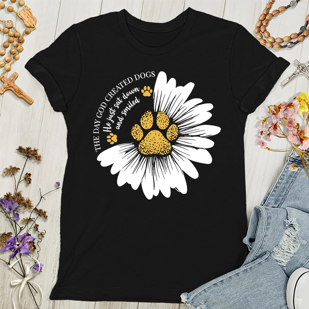 Christianartworkshop The Day God Made Dogs Women's T-shirt - Black - 4XL - image 7