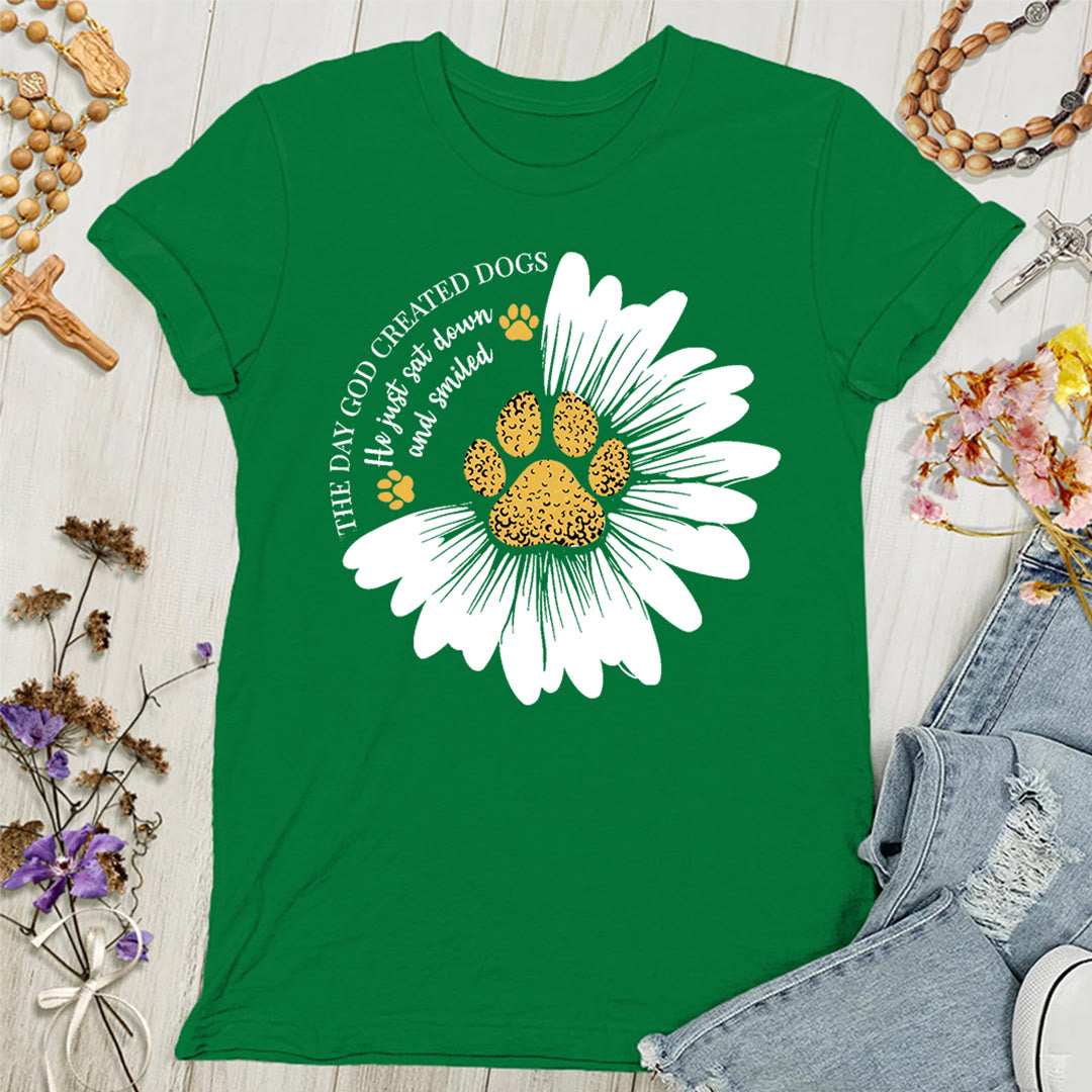 Christianartworkshop The Day God Made Dogs Women's T-shirt - Green - 4XL - image 9