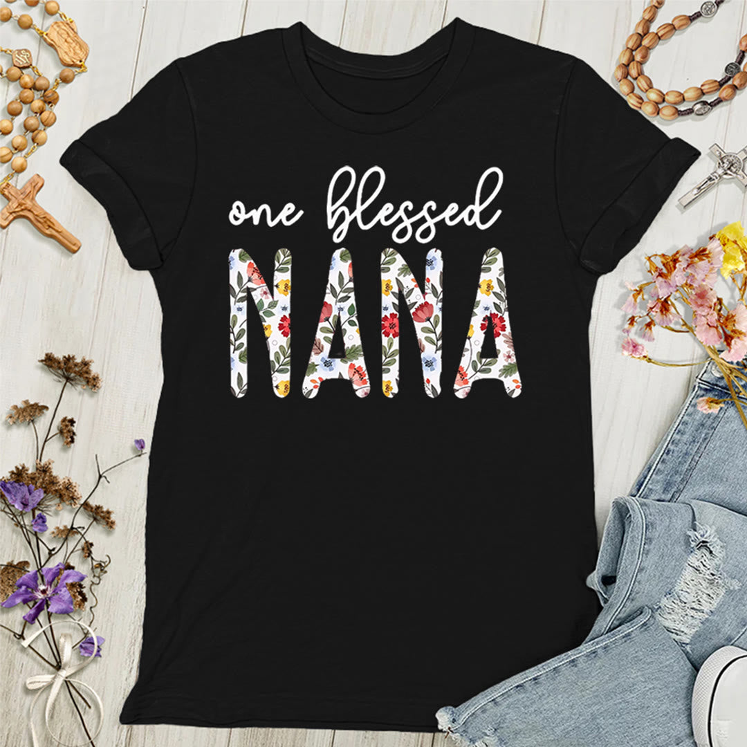 Christianartworkshop One Blessed Nana Women's T-shirt - Black - 4XL - image 0