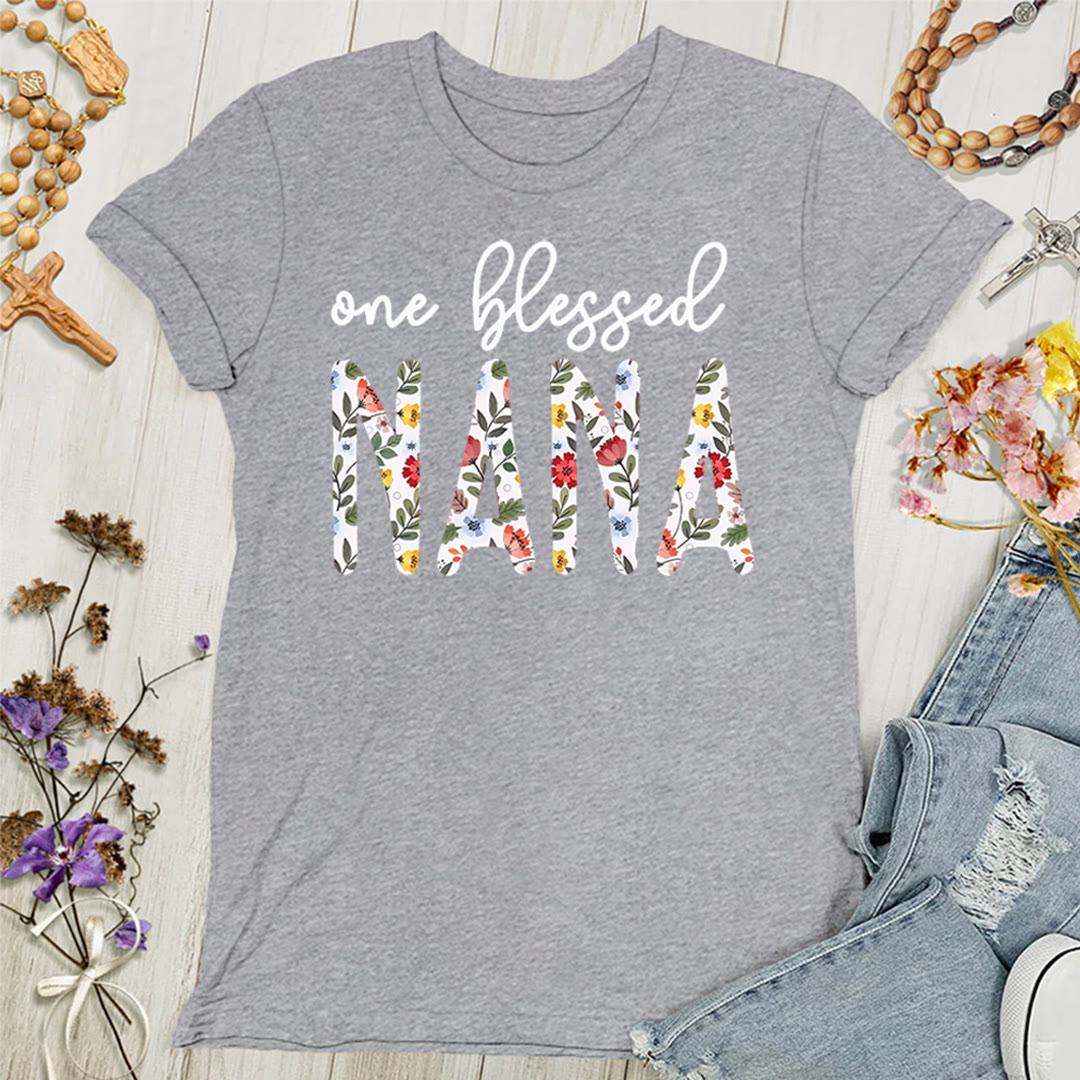 Christianartworkshop One Blessed Nana Women's T-shirt - Grey - 4XL - image 3