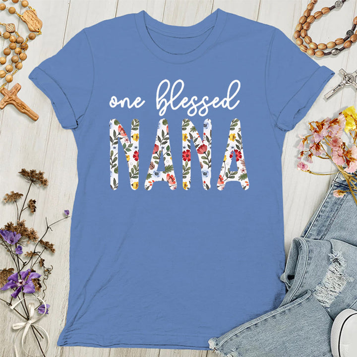 Christianartworkshop One Blessed Nana Women's T-shirt - Blue - 4XL - image 5