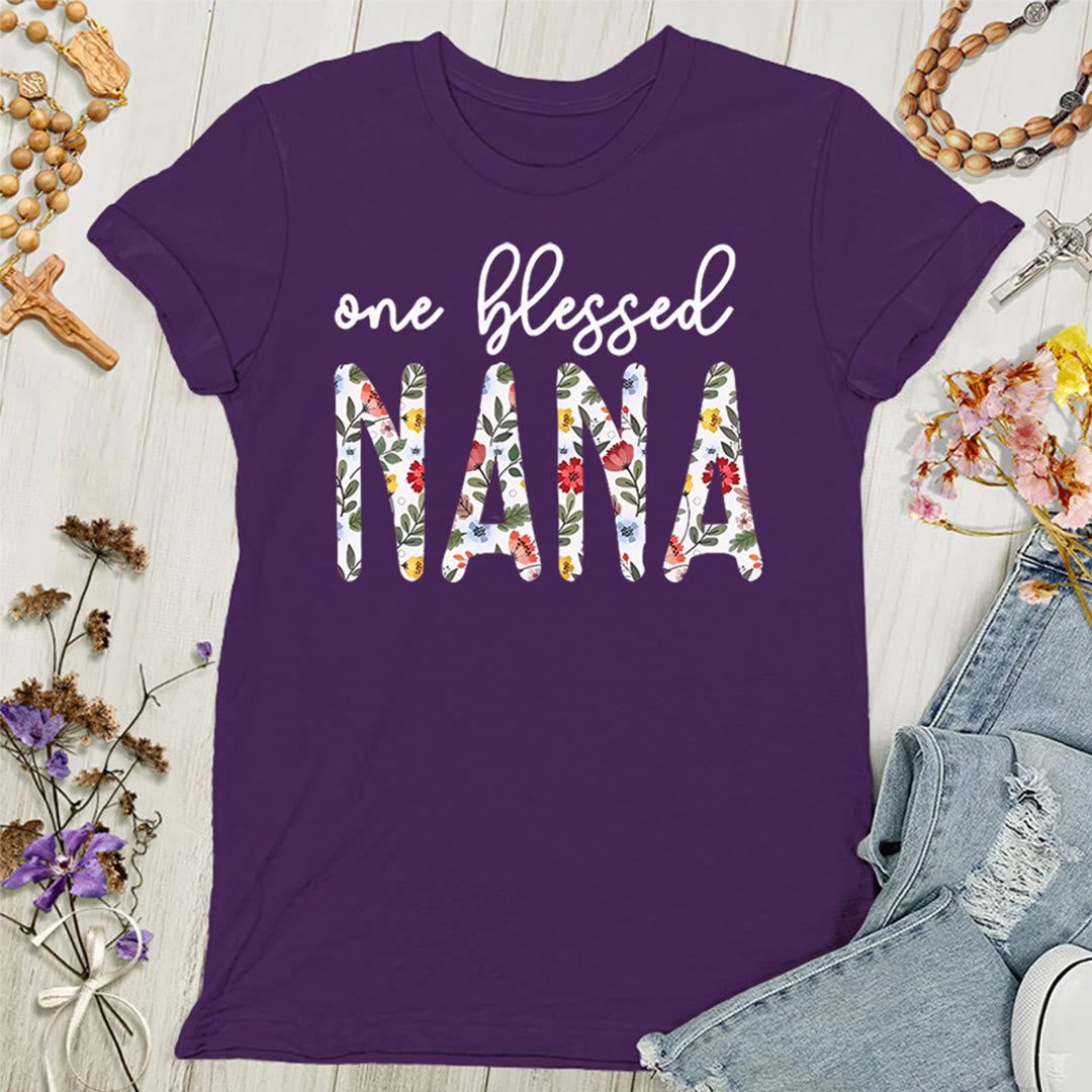 Christianartworkshop One Blessed Nana Women's T-shirt - Purple - 4XL - image 6