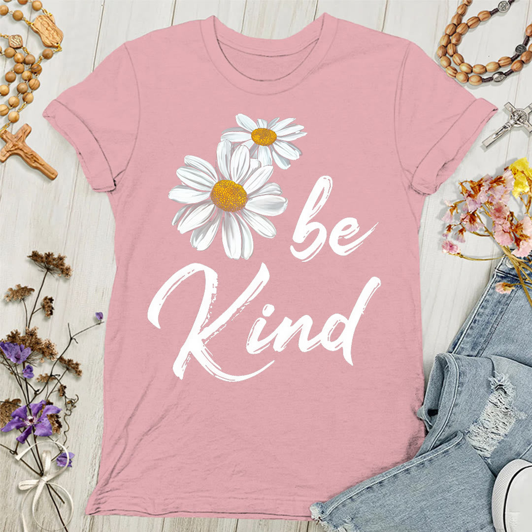 Christianartworkshop Be Kind Daisy Women's T-shirt: Sharing God's Grace with Kindness - Pink - 4XL - image 3