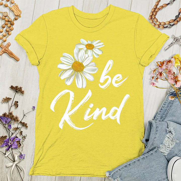 Christianartworkshop Be Kind Daisy Women's T-shirt: Sharing God's Grace with Kindness - Yellow - 4XL - image 1