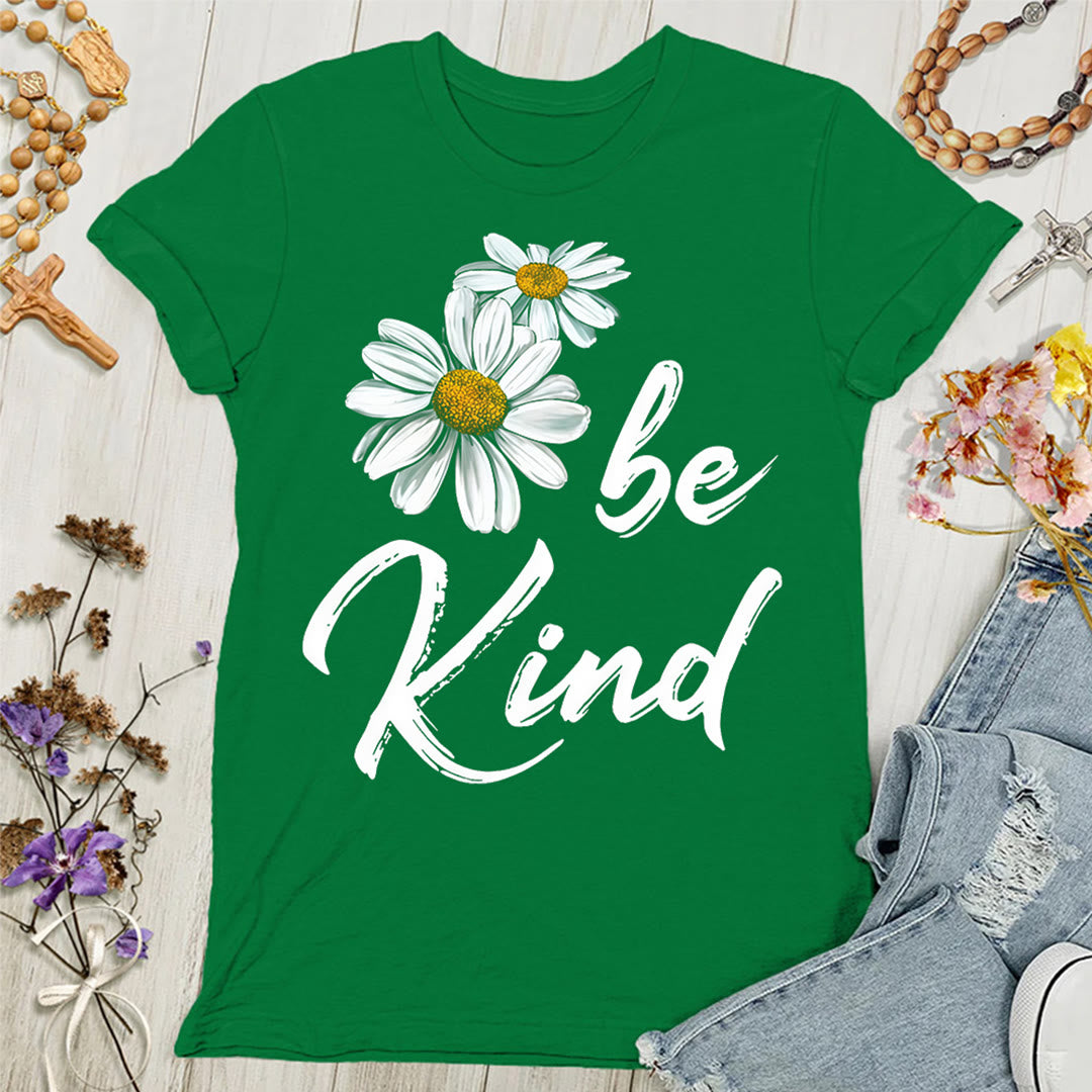 Christianartworkshop Be Kind Daisy Women's T-shirt: Sharing God's Grace with Kindness - Green - 4XL - image 8