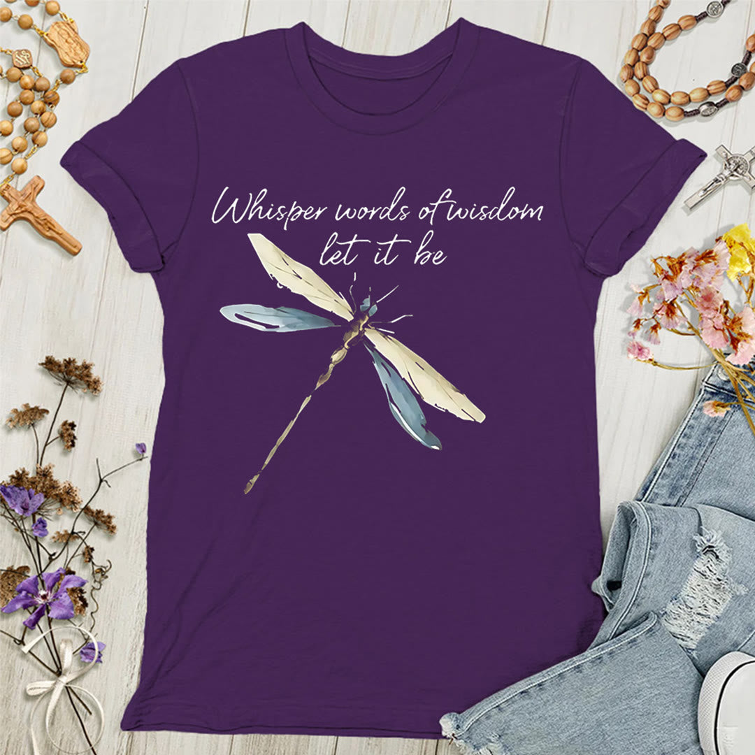 Christianartworkshop Whisper Words of Wisdom Let It Be Dragonfly Women's T-shirt - Purple - 4XL - image 7