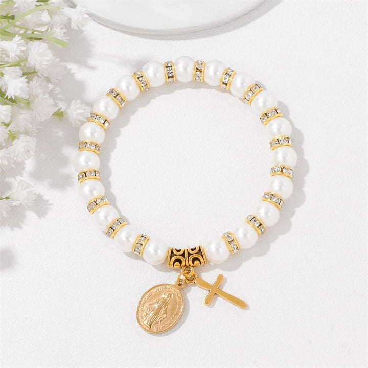 FREE Today: Elegant Miraculous Medal White Bracelet with Bible Verse Gift Card