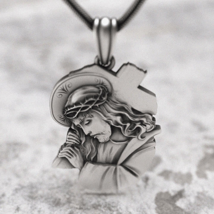 Christianartworkshop Classic Jesus with Crown of Thorns Cross Pendant Necklace: Soul Meets Blessing - image 7