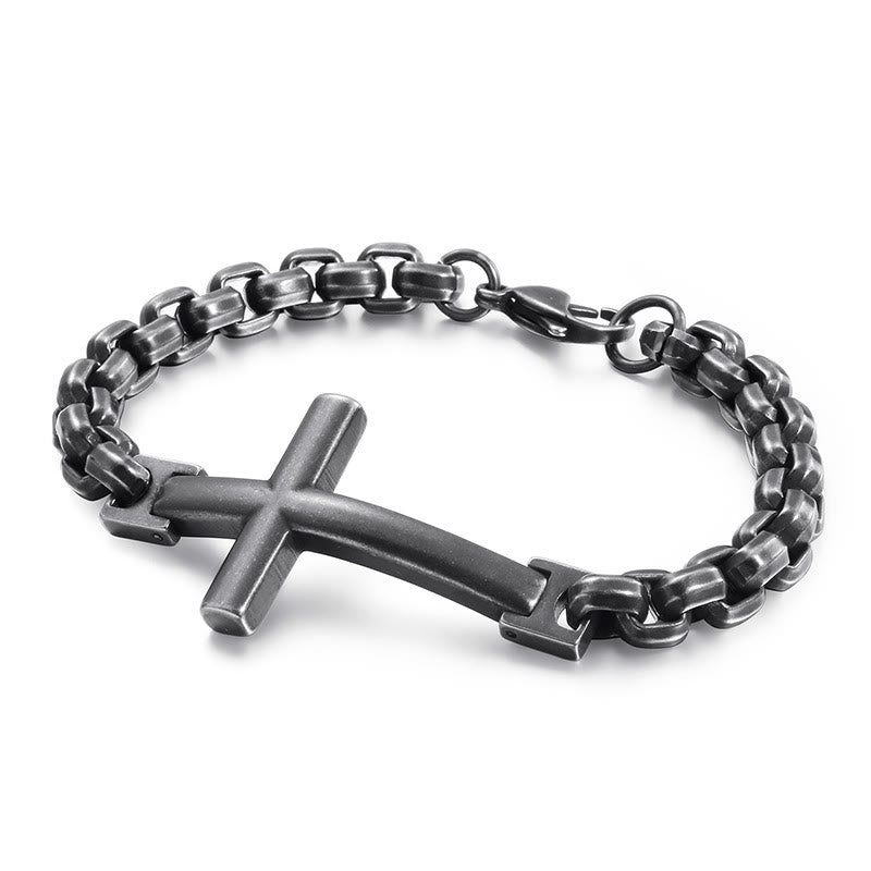 Christianartworkshop Multicolor Minimalist Cross Bracelet with Sleek Lines and Faithful Soul - Grey - image 1