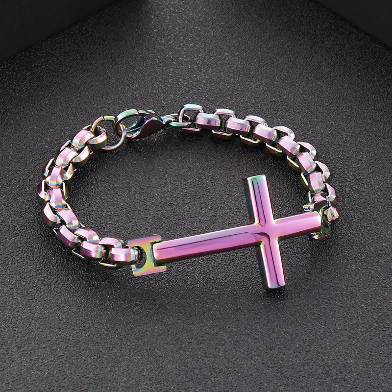 FREE Today: Multicolor Minimalist Cross Bracelet with Sleek Lines and Faithful Soul - image 6
