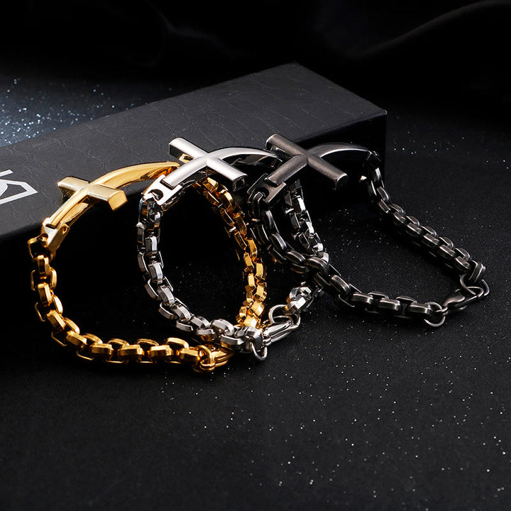 FREE Today: Multicolor Minimalist Cross Bracelet with Sleek Lines and Faithful Soul - image 3
