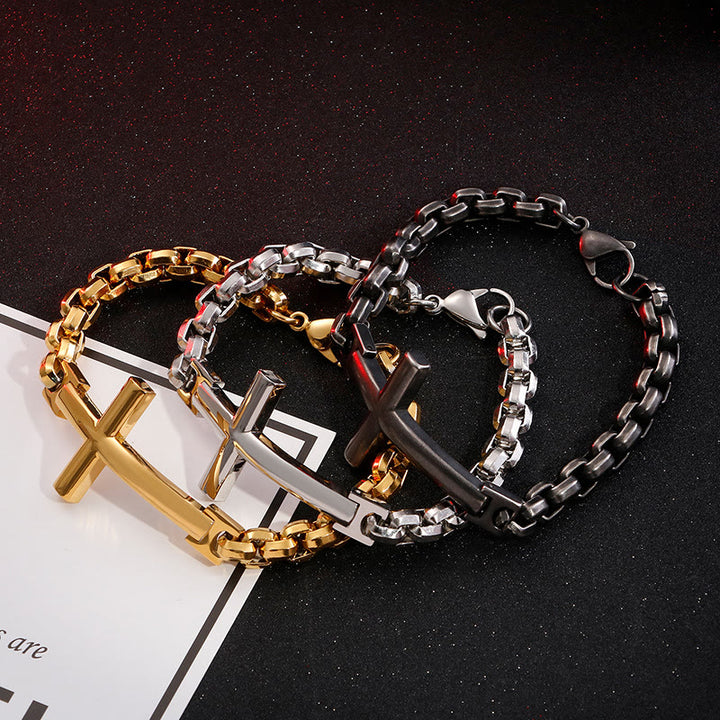 FREE Today: Multicolor Minimalist Cross Bracelet with Sleek Lines and Faithful Soul - image 2