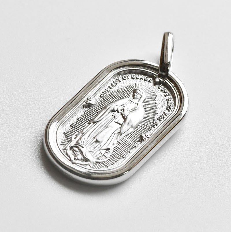 Christianartworkshop 925 Sterling Silver Elegant Our Lady of Guadalupe Pendant Necklace - S925 - image 0