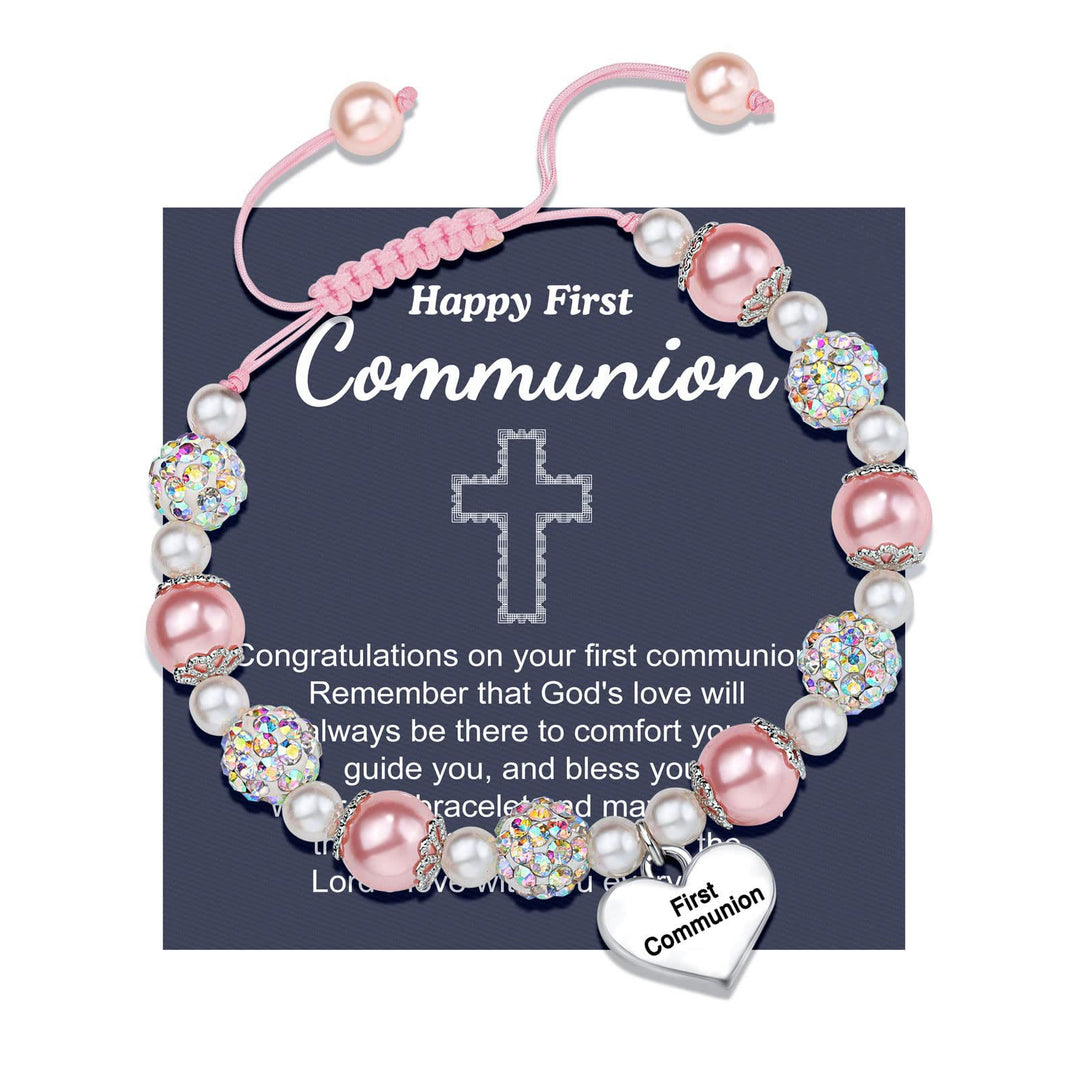 Christianartworkshop PRAYERFUL FAITH: First Communion Gift Bracelet with Cross and Blessing Card - I - image 9