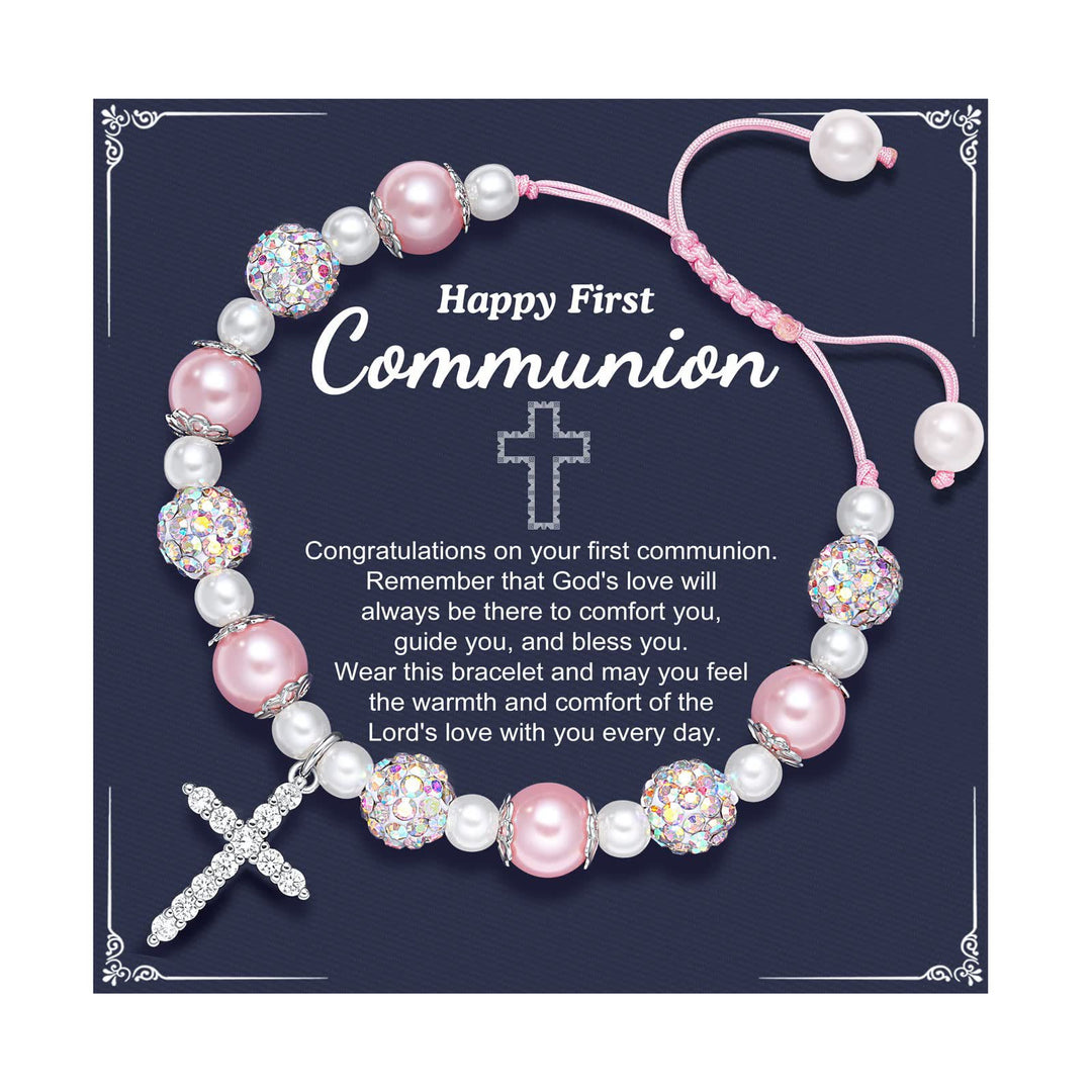 Christianartworkshop PRAYERFUL FAITH: First Communion Gift Bracelet with Cross and Blessing Card - H - image 8