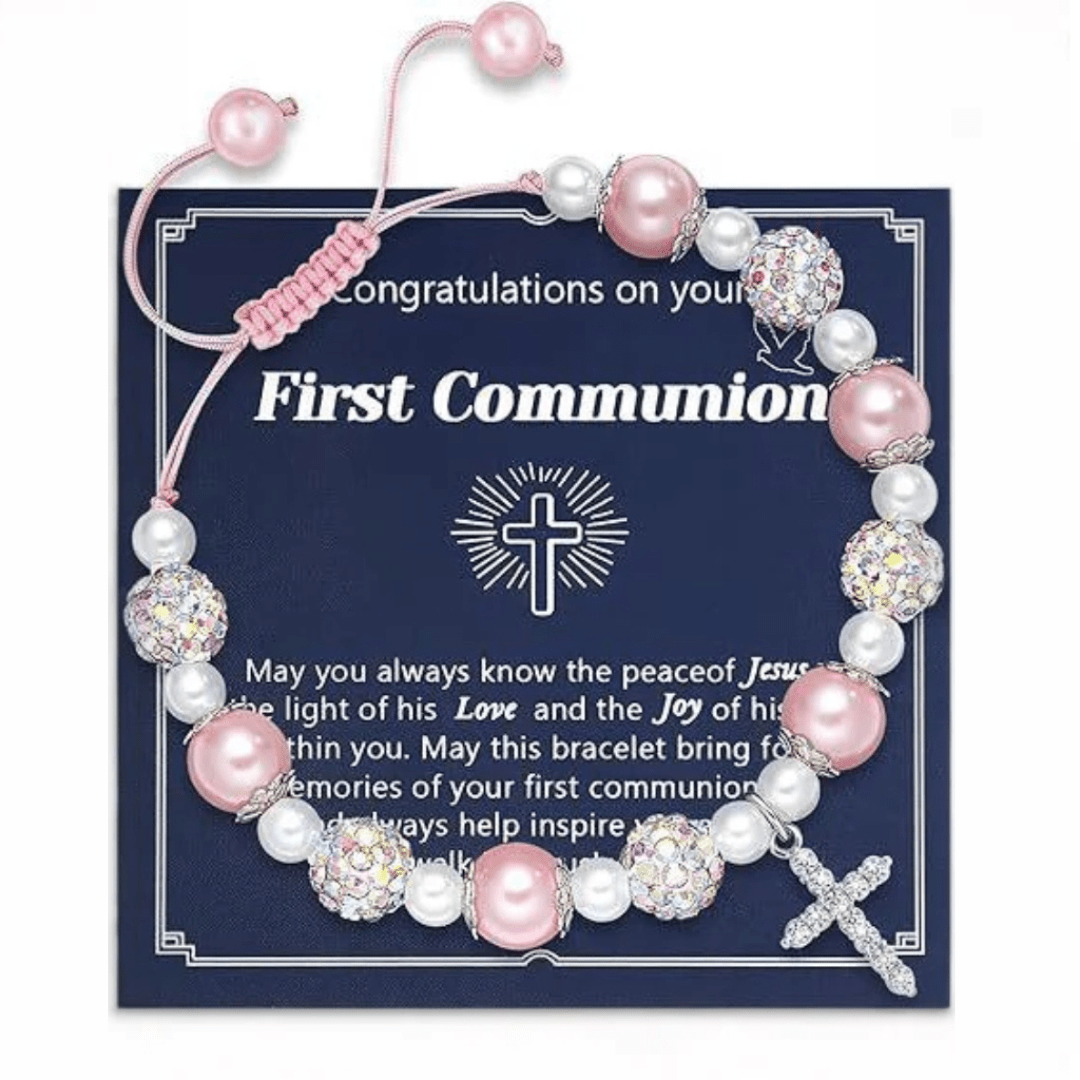 Christianartworkshop PRAYERFUL FAITH: First Communion Gift Bracelet with Cross and Blessing Card - K - image 11