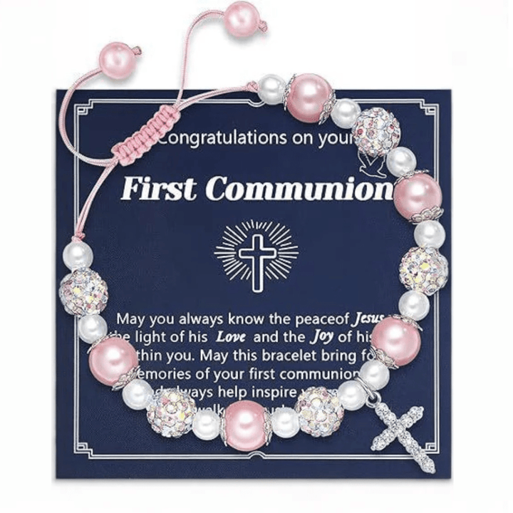 Christianartworkshop PRAYERFUL FAITH: First Communion Gift Bracelet with Cross and Blessing Card - K - image 11