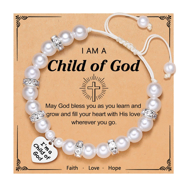 Christianartworkshop PRAYERFUL FAITH: Child of God Engraved Bracelet with Faith Card for Women & Men - Child of God - Men - image 2