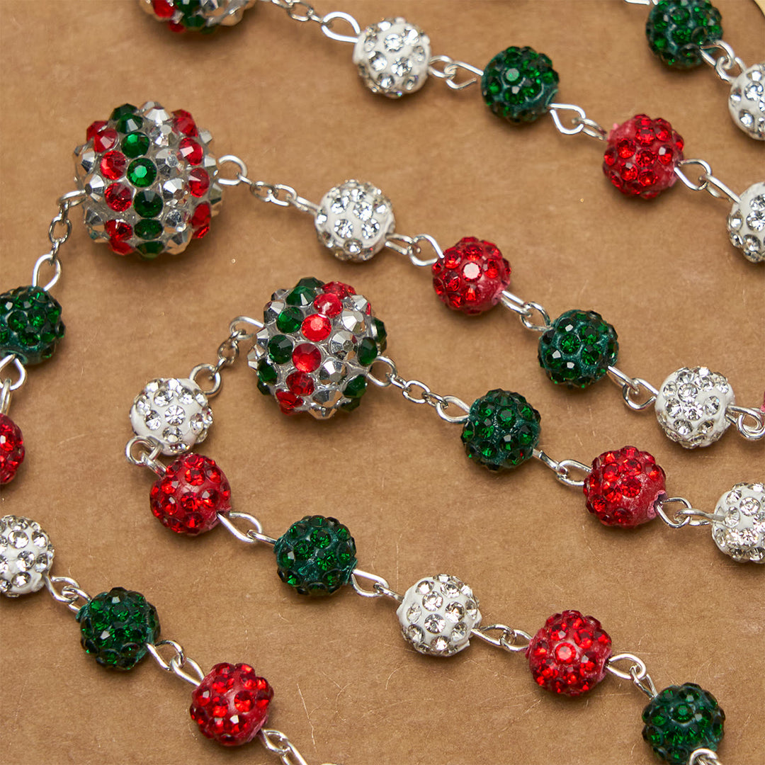 Christianartworkshop Christmas Gift: Crystal-Covered Tricolor Beads & Miraculous Medal Glam Sparkling Rosary - image 19