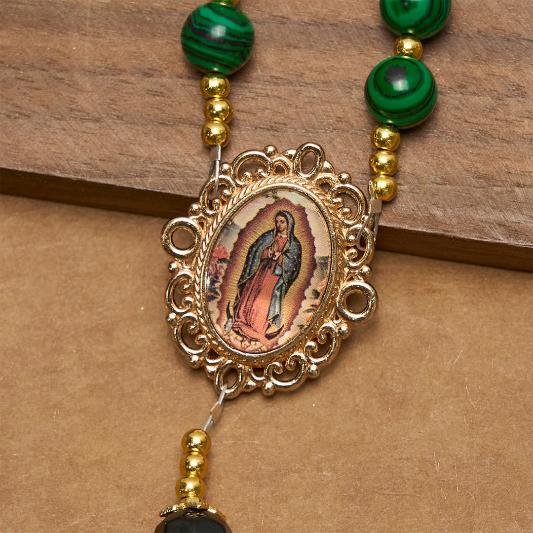 FREE Today: Smooth Green Tiger Eye Rosary with Crucifix & Holy Miraculous Medal - image 6