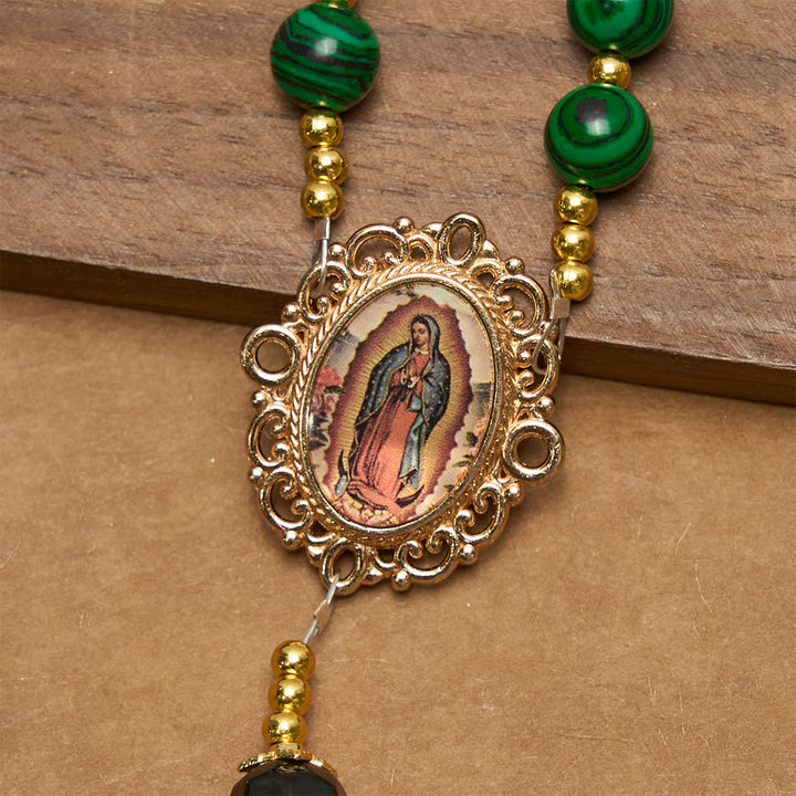 FREE Today: Smooth Green Tiger Eye Rosary with Crucifix & Holy Miraculous Medal - image 6