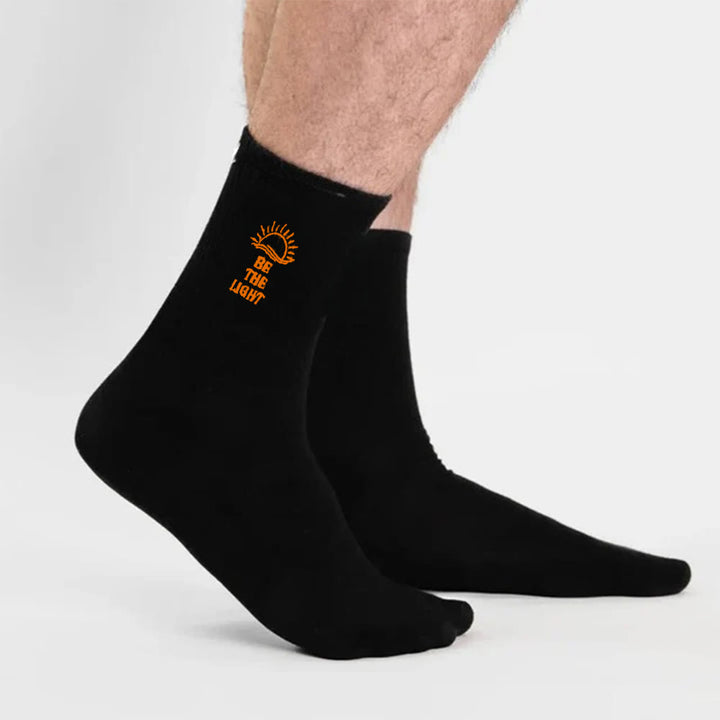 Christianartworkshop Be The Light with Glimmering Sea Horizon Crew Socks: Shine with Spirit