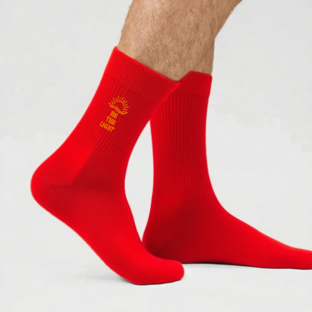 Christianartworkshop Be The Light with Glimmering Sea Horizon Crew Socks: Shine with Spirit