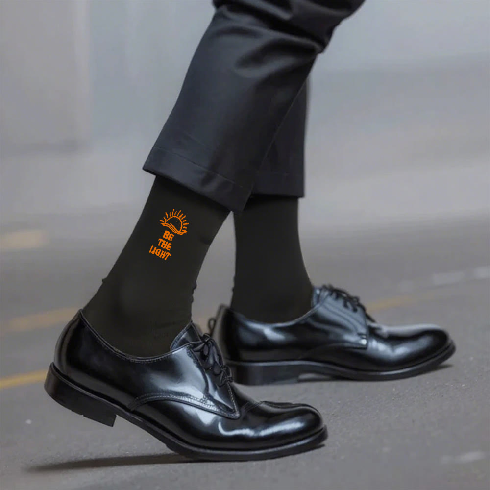Christianartworkshop Be The Light with Glimmering Sea Horizon Crew Socks: Shine with Spirit