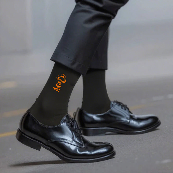 Christianartworkshop Be The Light with Glimmering Sea Horizon Crew Socks: Shine with Spirit