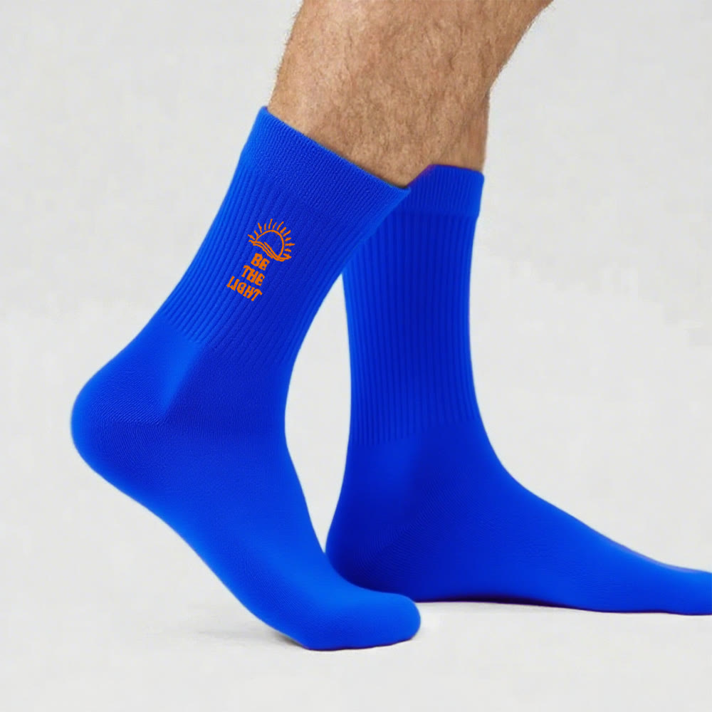 Christianartworkshop Be The Light with Glimmering Sea Horizon Crew Socks: Shine with Spirit