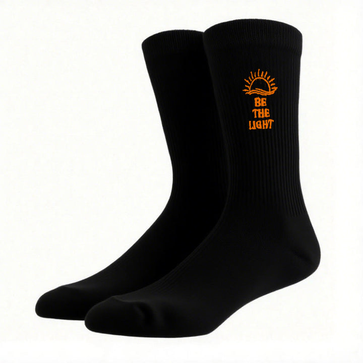 Christianartworkshop Be The Light with Glimmering Sea Horizon Crew Socks: Shine with Spirit