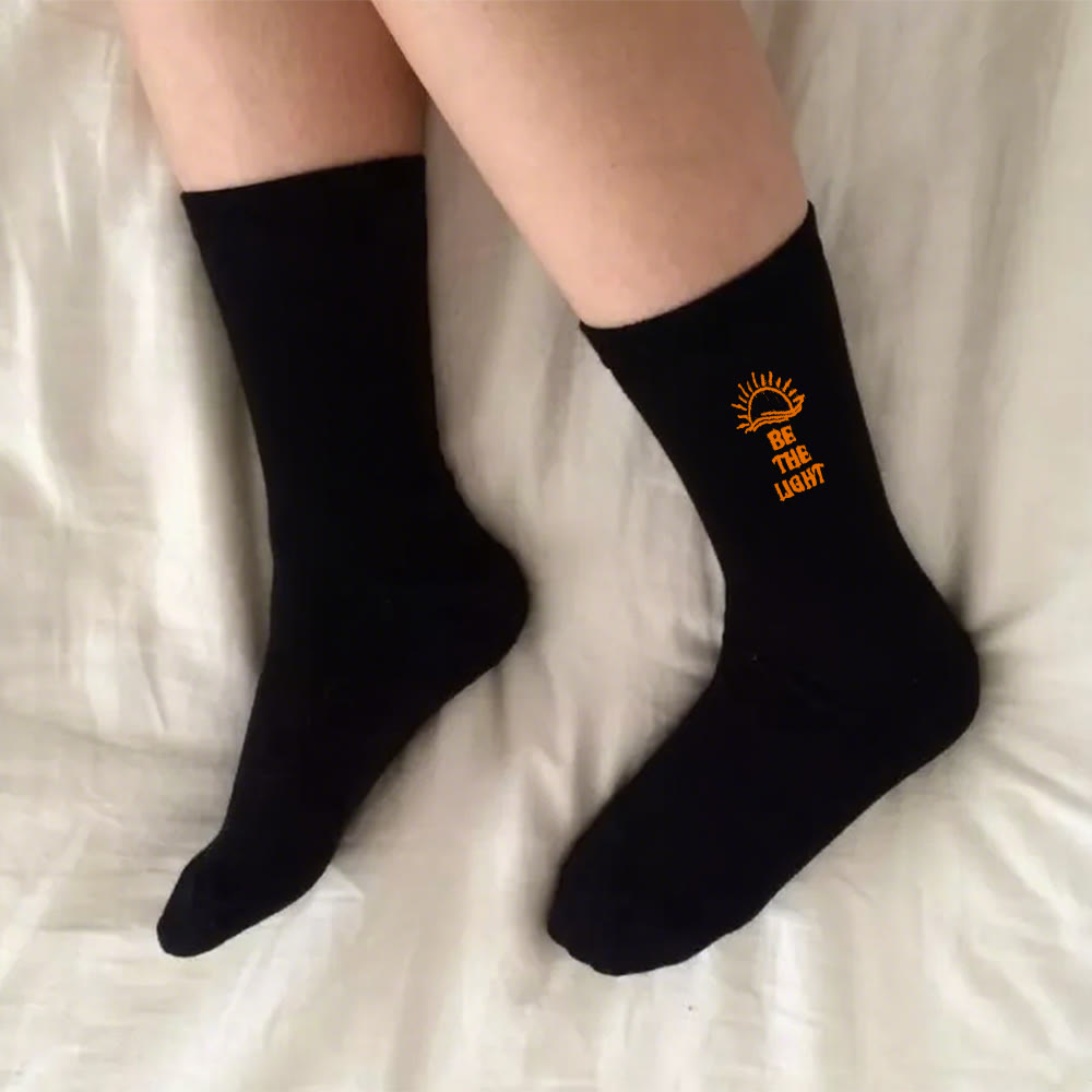Christianartworkshop Be The Light with Glimmering Sea Horizon Crew Socks: Shine with Spirit