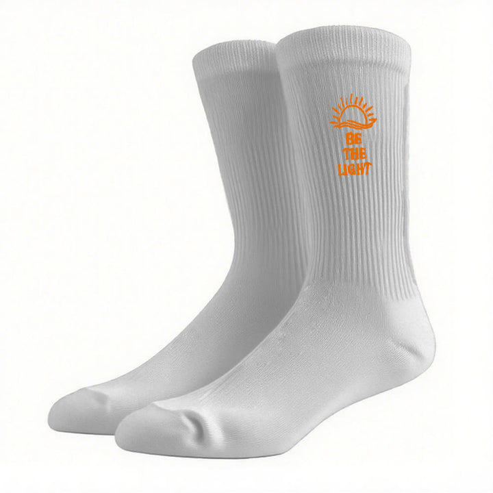 Christianartworkshop Be The Light with Glimmering Sea Horizon Crew Socks: Shine with Spirit