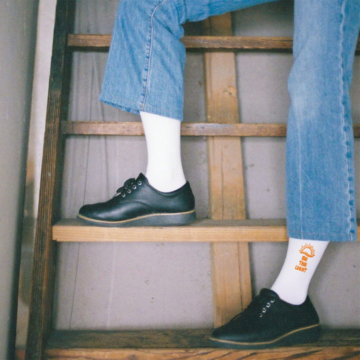 Christianartworkshop Be The Light with Glimmering Sea Horizon Crew Socks: Shine with Spirit