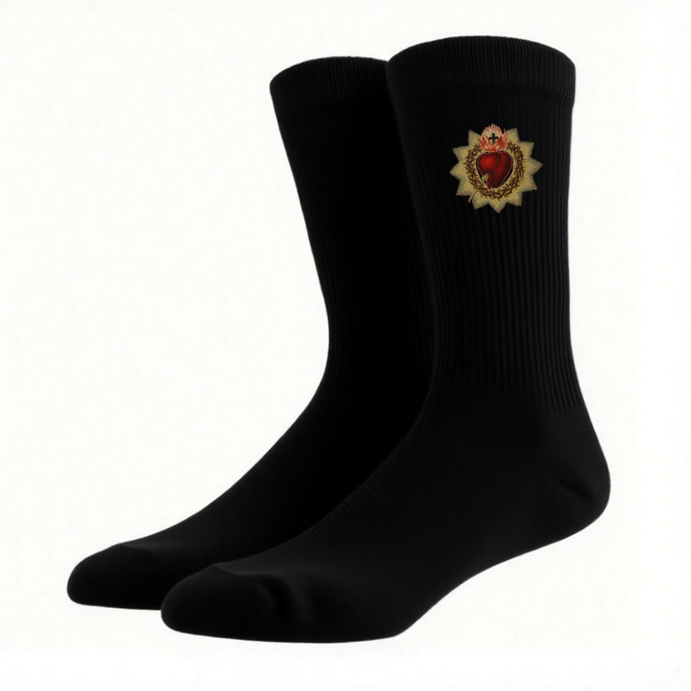 Christianartworkshop Divine Love Sacred Heart of Jesus Crew Socks: Walk in Devotion - image 6