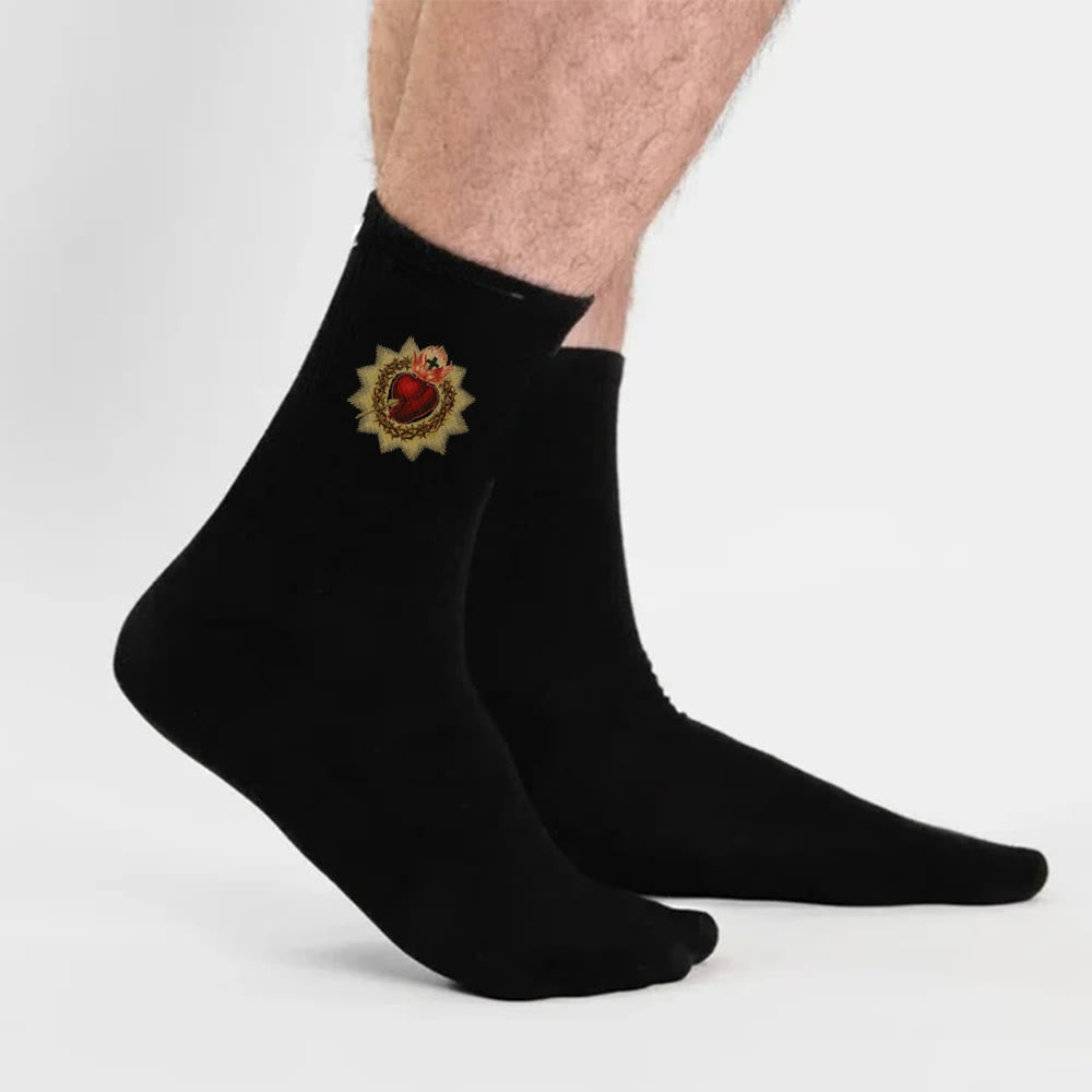 Christianartworkshop Divine Love Sacred Heart of Jesus Crew Socks: Walk in Devotion - image 2