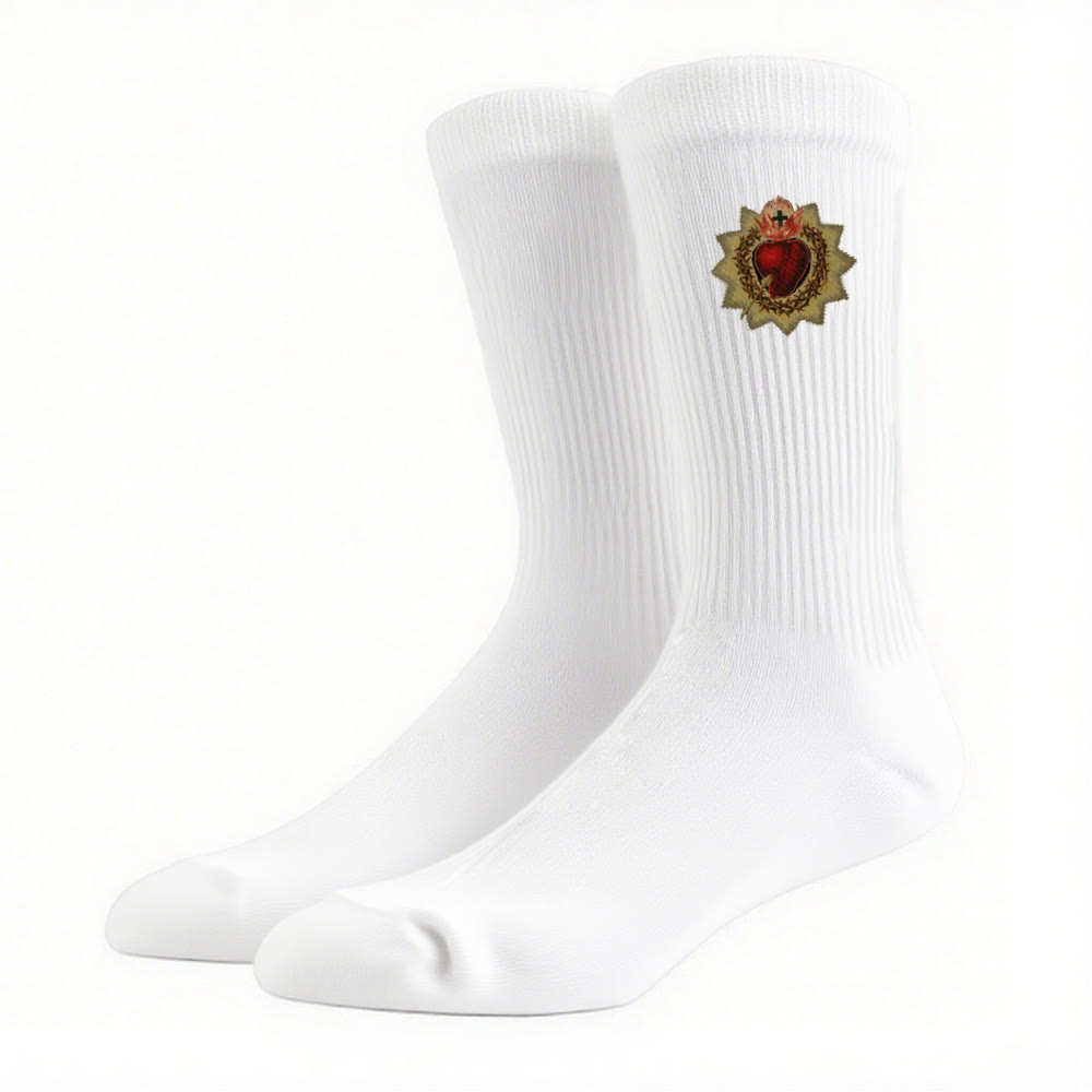 Christianartworkshop Divine Love Sacred Heart of Jesus Crew Socks: Walk in Devotion - image 10