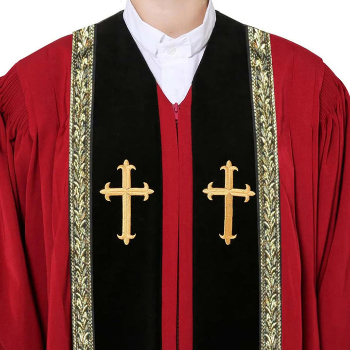 Christianartworkshop Traditional Multi-Color Church Clergy Robe with Gold Cross & Decorative - image 2
