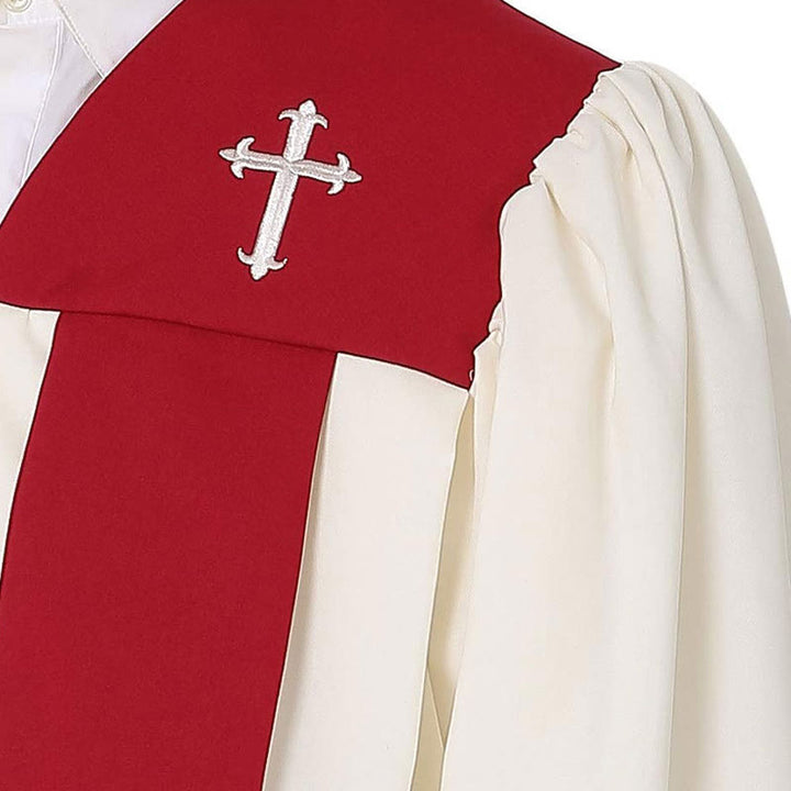 Christianartworkshop Distinctive White Church Clergy Robe with Red Collar & Cross Emblem - image 10